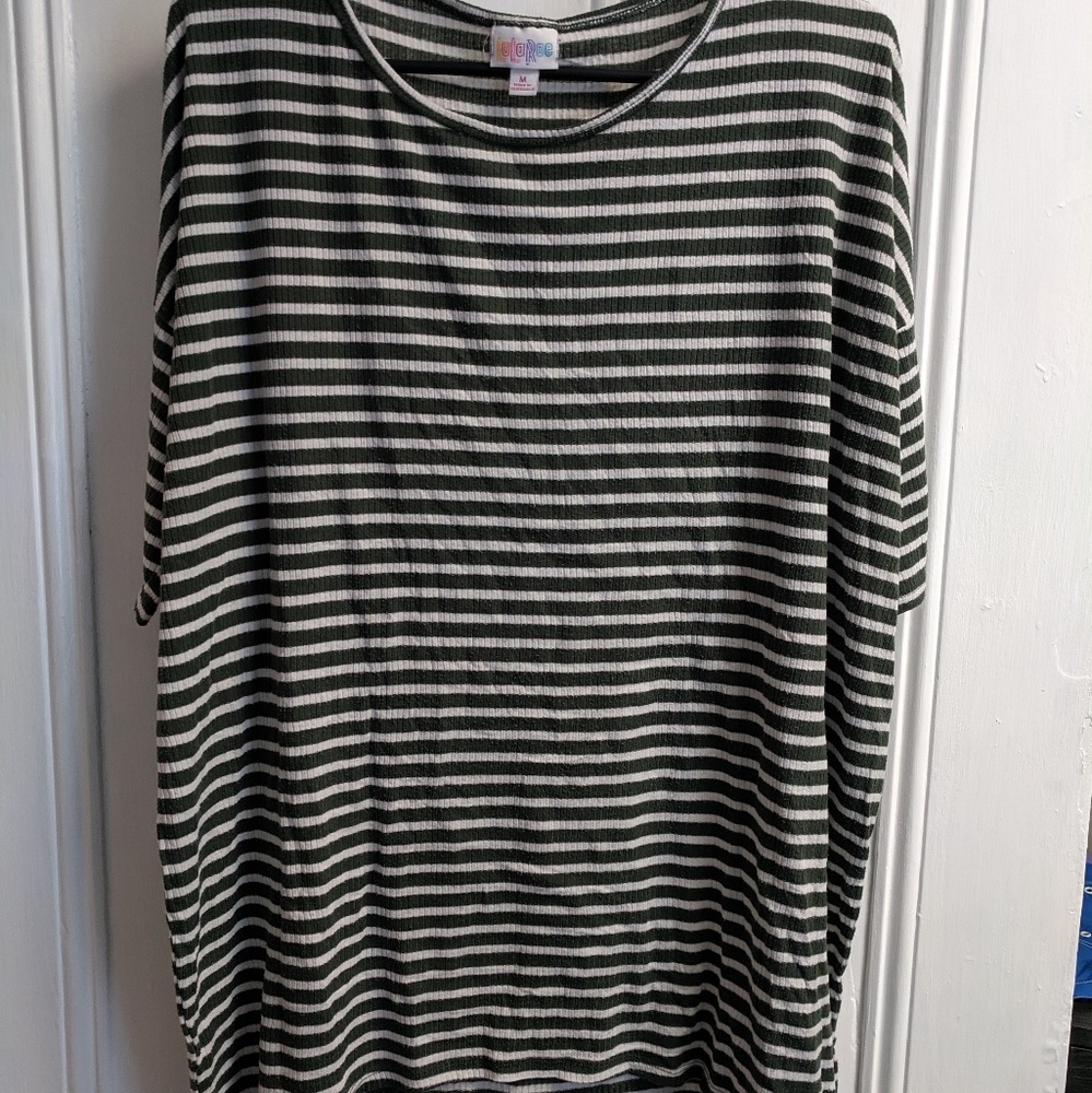 Green and Cream Lularoe Irma Size Medium